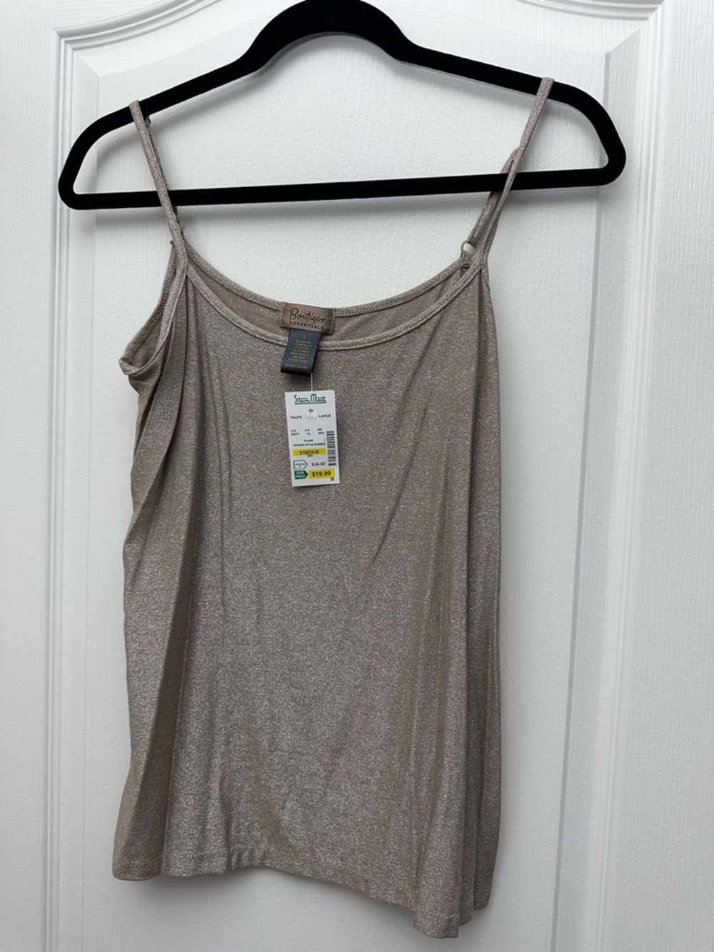 Lange Shimmery Taupe Spaghetti Strap Camisole